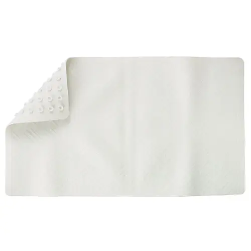 Bath Mat 28" L X 16" W White Thermo Plastic Elastomer Latex Free White