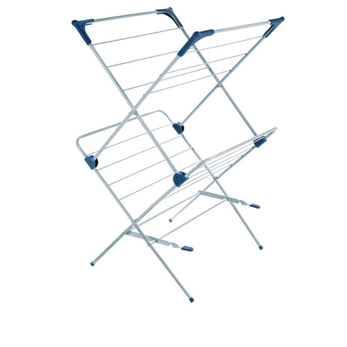 Polder DRY-4063 Clothes Drying Rack 37.5" H X 23.5" W X 21.25" D Plastic/Steel Accordian Collapsible Silver