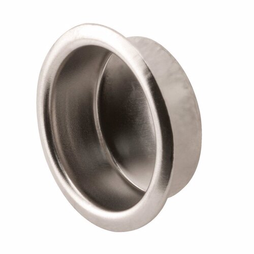 Door Finger Pull 0.75" L Satin Nickel Gray Steel Satin Nickel