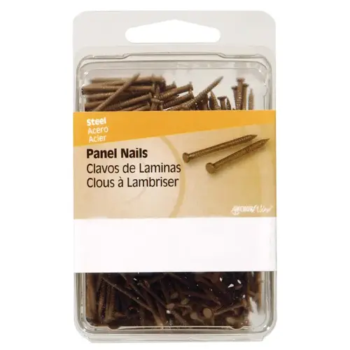 Nail 1" Panel Steel Flat Head Brown - pack of 5