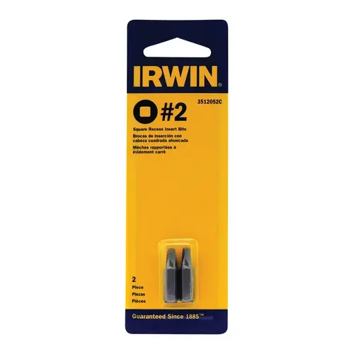 Power Drive #2 Square Recess Bits, 1 In. 2-Pk. Pair