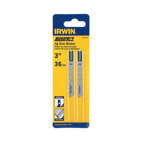 Irwin 3071336 Jig Saw Blade, 3-1/4 in L, 36 TPI - pack of 2