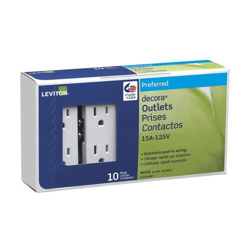 Outlet Decora 15 amps 125 V Duplex White 5-15R White