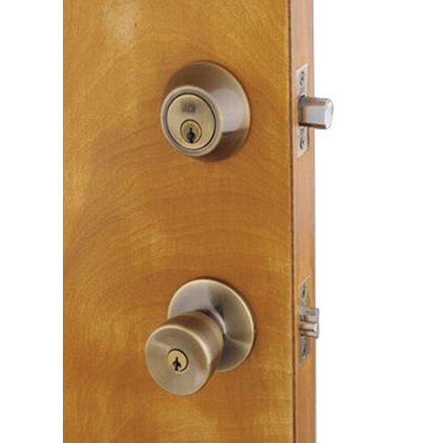 Knob and Deadbolt Set Antique Brass 1-3/4" Antique Brass