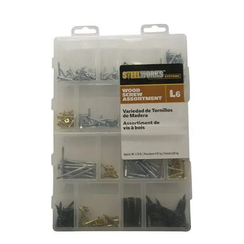 Wood Screw Assortment L6 No.6, No.8 S X Assortment in. L Phillips Zinc-Plated Zinc-Plated