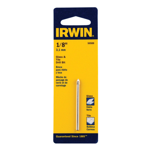 Irwin 50508 Carbide Tipped Masonry Drill Bit 1/8 x 6 L in for Glass and Tiles 42526505089