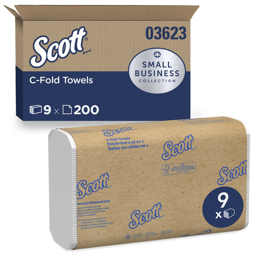SCOTT 03623 C-Fold Towels 200 sheet 1 ply White