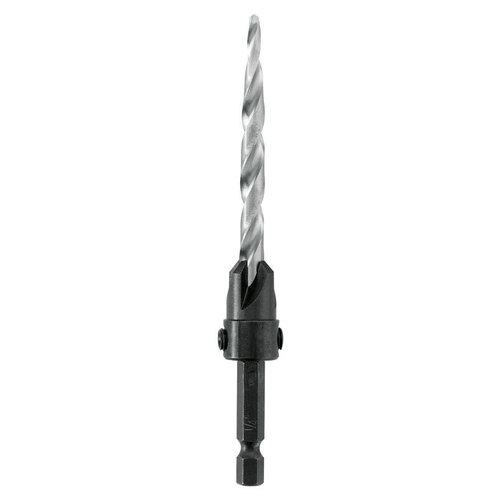 Drill Bit, 1/4 in Dia, 4-3/4 in OAL, Countersink, 4-Flute, 1/4 in Dia Shank