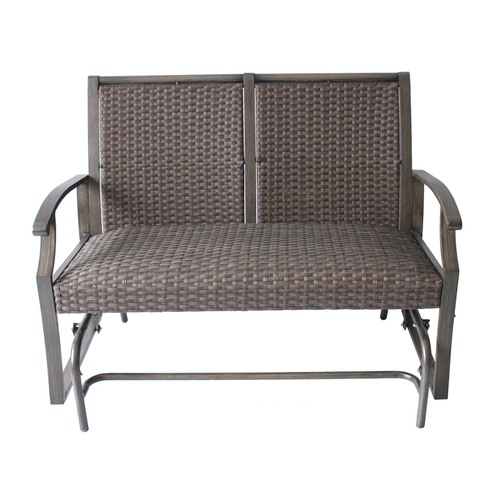 Living Accents RXAC-1925-GL Glider 2 Person Brown Aluminum Woven Padded