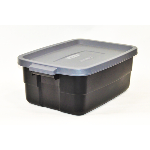 Rubbermaid RMRT100007 Storage Box Roughneck 8.7" H X 15.9" W X 23.875" D Stackable Black/Gray