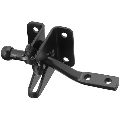 Gate Latch 2.38" H X 2.63" W Black Steel Automatic Black