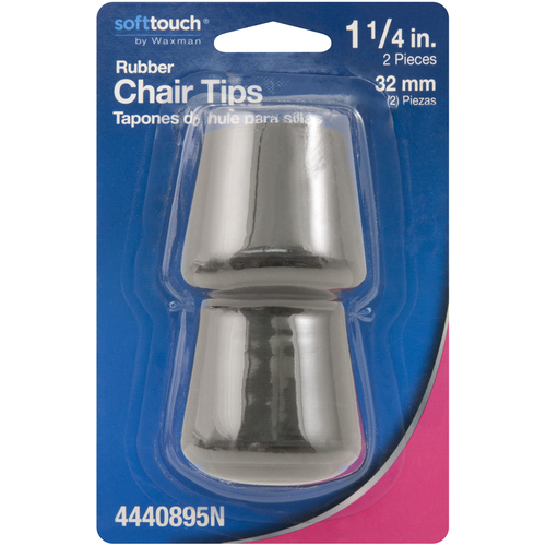 Table/Chair Leg Tip Rubber Black Round 1.5" W X 1.75" L Black