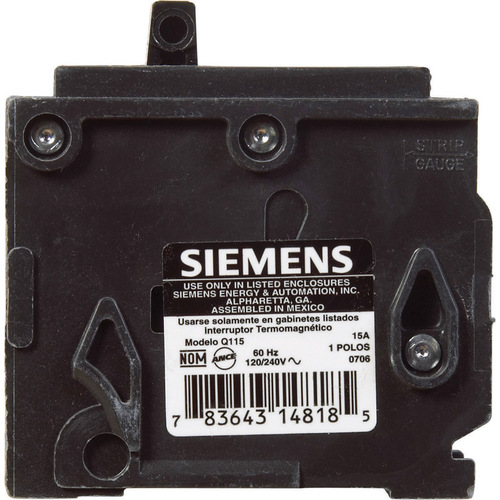 Siemens Q115 Circuit Breaker 15 amps Standard Single Pole