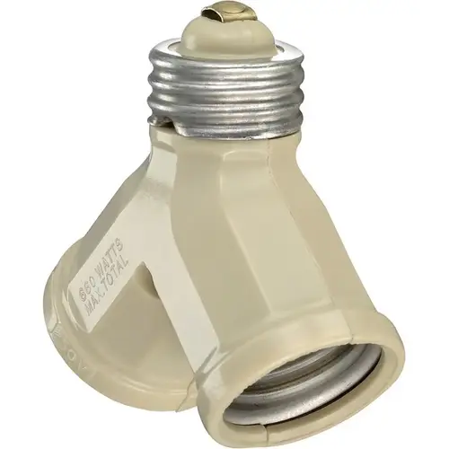 Socket Adapter Plastic Medium Base Ivory