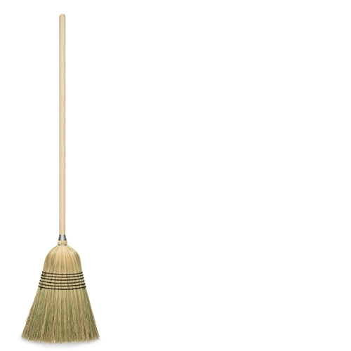 Broom 12" W Stiff Corn Natural