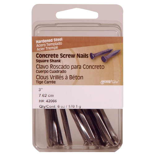 Nail 3" Concrete Steel Flat Head 6 lb Black - pack of 5