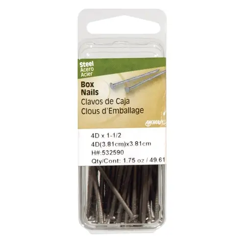 Nail 3D 1-1/4" Box Bright Steel Flat Head Bright - pack of 6