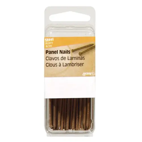 Nail 1" Panel Steel Flat Head Brown - pack of 6