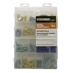 Hillman STEELWORKS L2 Brass-Plated Assorted House Holder Kit 50 lb 1 pk Hillman STEELWORKS L2 Brass-Plated Assorted House Holder Kit 50 lb 1 pk
