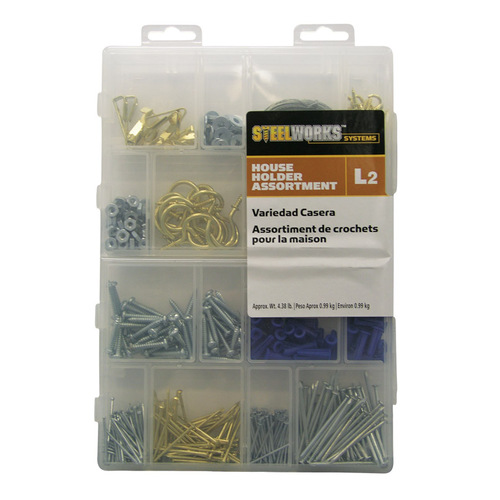 House Holder Kit STEELWORKS L2 Brass-Plated Assorted 50 lb Brass-Plated