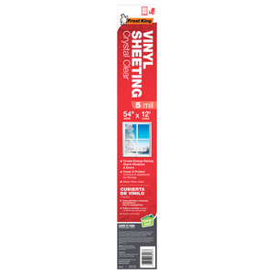 Frost King V5412 Crystal Clear Vinyl Sheeting-Packaged Roll, 54 x 12' ft x  5 mi