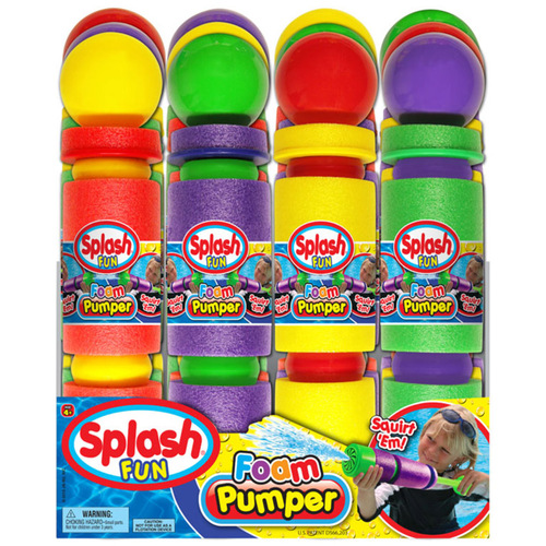 Water Toy Splash Foam Pumper Soft Foam/Plastic Assorted - pack of 12