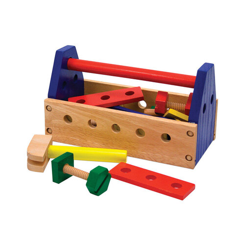 Tool Kit Toy Wood Multi-Colored 24 pc Multi-Colored