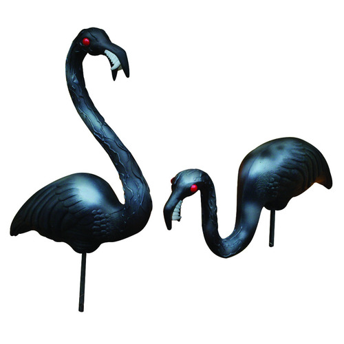 Halloween Decor Zombie Flamingos Black