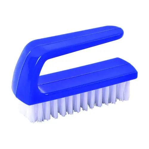 Scrub Brush 0.94" W Plastic Handle Blue/White - pack of 20