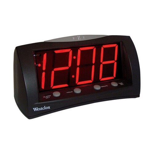 Alarm Clock, LED Display, Black Case
