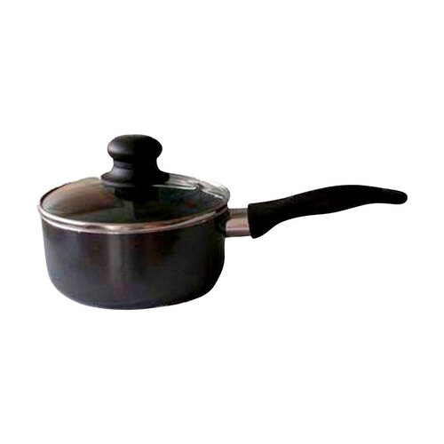 Sauce Pan With Lid Aluminum 2 qt Black Black