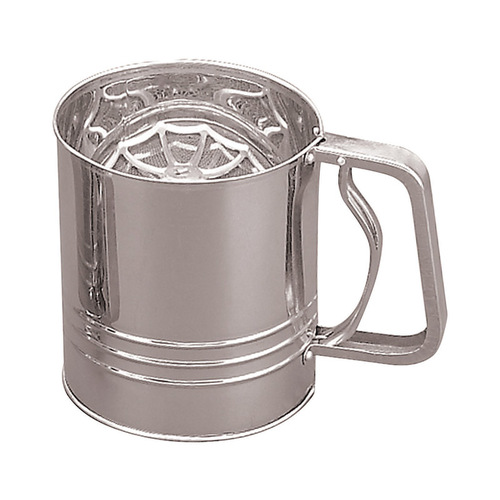 Flour Sifter Silver Stainless Steel 4 cups Silver