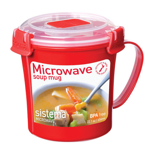 Sistema 1107 Soup Mug 22.1 oz Red BPA Free Red