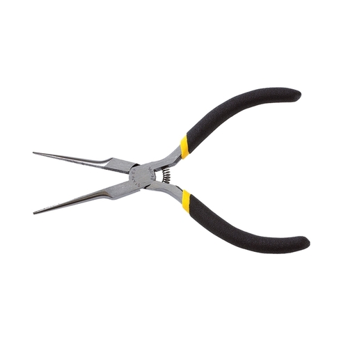 Stanley 84-096 Nose Plier, 6 in OAL, Black Handle, Double-Dipped Handle, 1/8 in W Tip