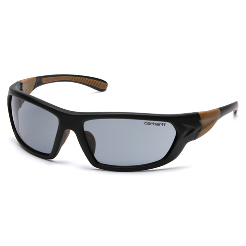 Safety Glasses Carbondale Anti-Fog Gray Lens Black/Tan Frame