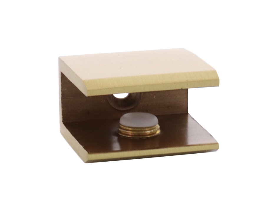 CRL FA10SB Satin Brass Square Interior Shower Shelf Clamp